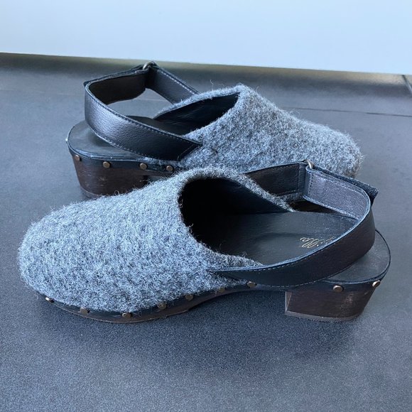 Argilla Women's Shoes Clogs Wool Grey Open Heel - Picture 9 of 12